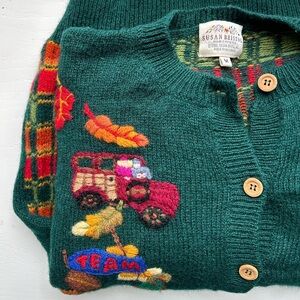 Hand Embroidered Vintage Susan Bristol Knit Sweater Cardigan